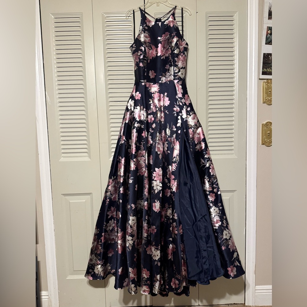 B. Smart Navy and Pink Floral Dress